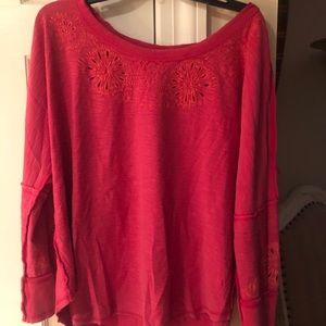 Free people long sleeve top with open back size M.